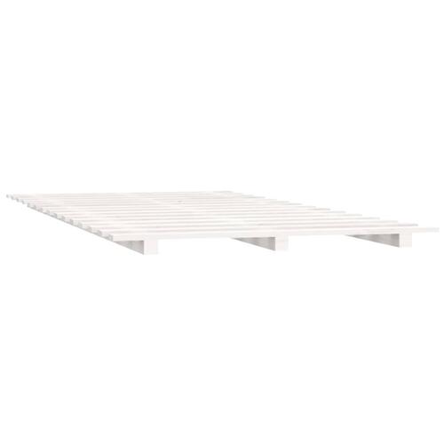 Sengeramme 120x200 cm massivt fyrretræ hvid