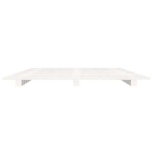 Sengeramme 120x200 cm massivt fyrretræ hvid