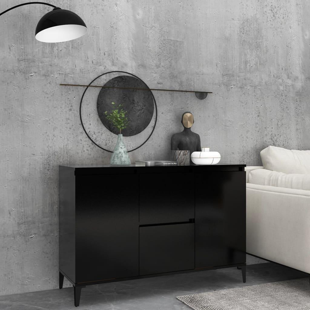 Skænk 104x35x70 cm spånplade sort