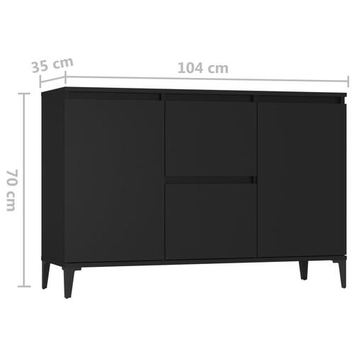 Skænk 104x35x70 cm konstrueret træ sort