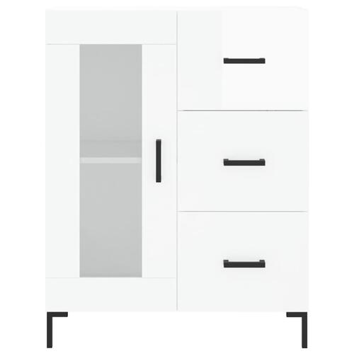 Skænk 69,5x34x90 cm konstrueret træ hvid højglans