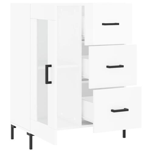 Skænk 69,5x34x90 cm konstrueret træ hvid højglans