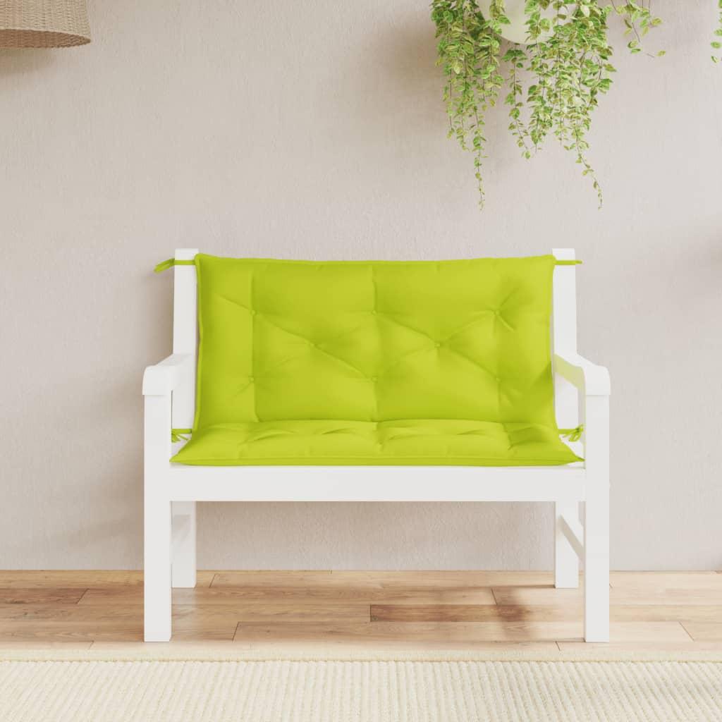 Hynder til havebænk 2 stk. 100x50x7 cm oxfordstof lysegrøn