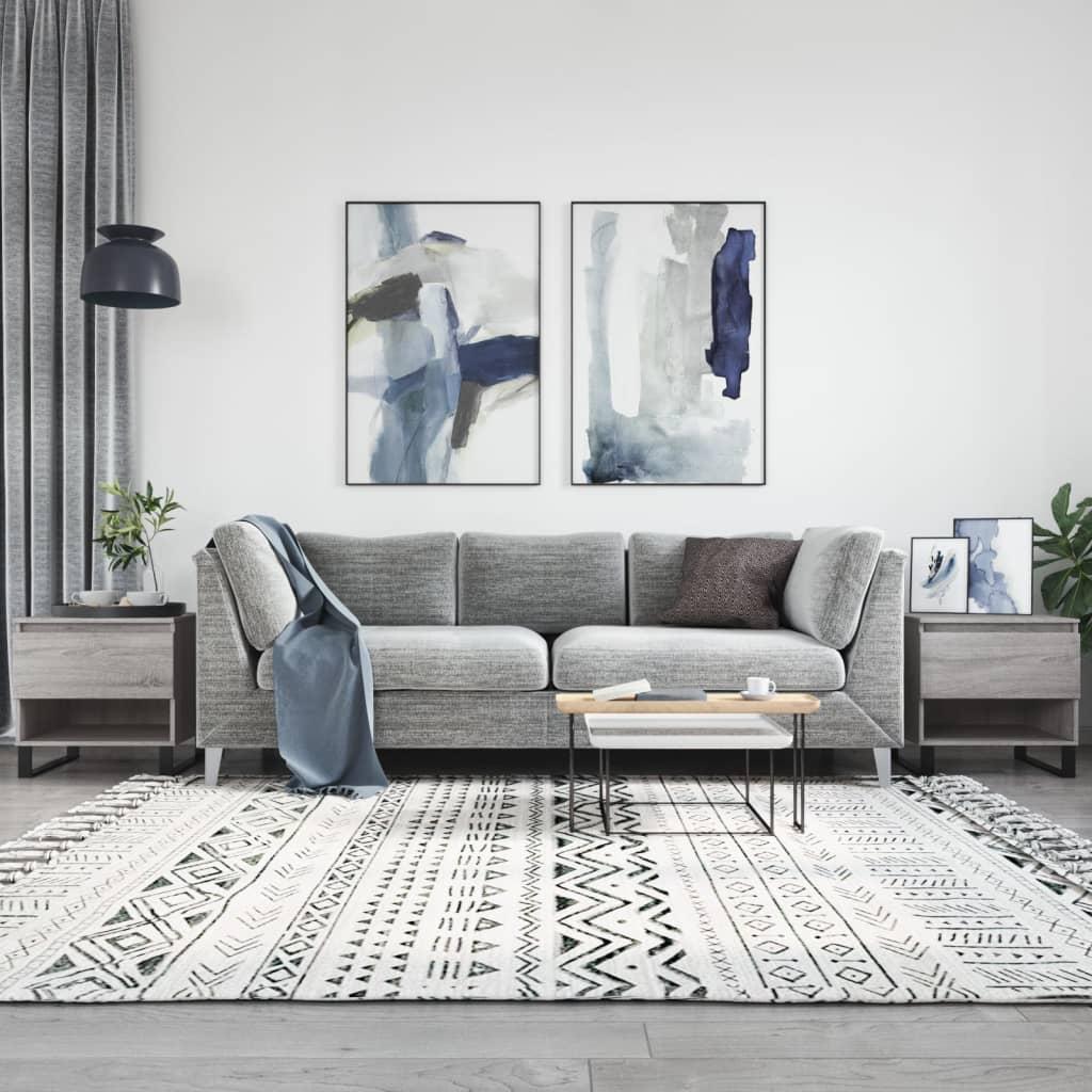 Sofaborde 2 stk. 50x46x50 cm konstrueret træ grå sonoma-eg