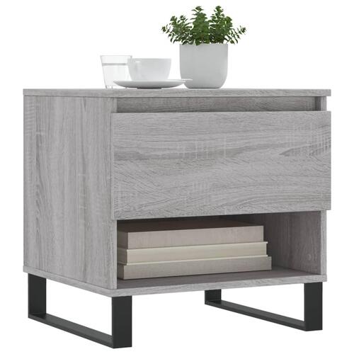 Sofaborde 2 stk. 50x46x50 cm konstrueret træ grå sonoma-eg