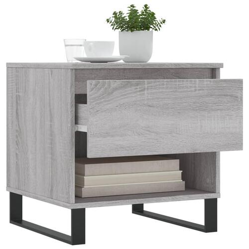 Sofaborde 2 stk. 50x46x50 cm konstrueret træ grå sonoma-eg