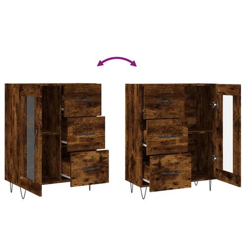 Skænk 69,5x34x90 cm konstrueret træ røget egetræsfarve