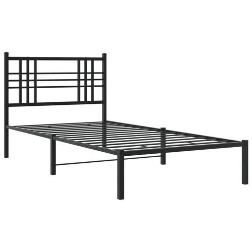 Sengeramme med sengegavl 90x200 cm metal sort