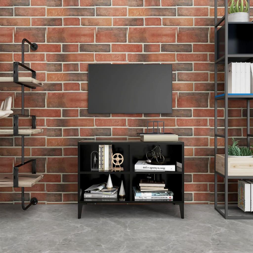 Tv-skab med metalben 69,5x30x50 cm sort