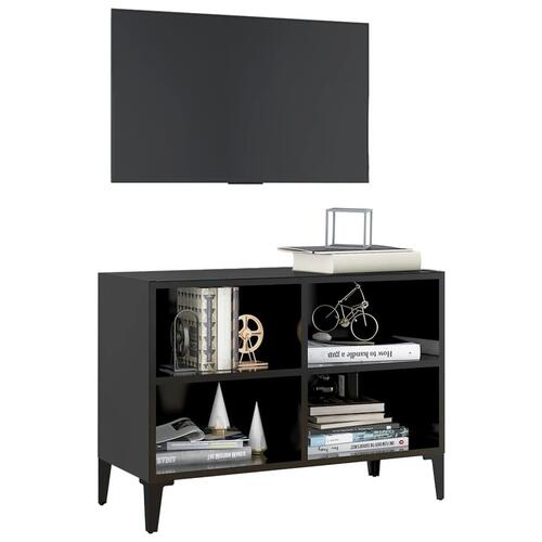 Tv-skab med metalben 69,5x30x50 cm sort