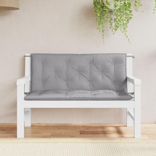 Havebænkhynder 2 dele 120 x 50 x 7 cm - grå