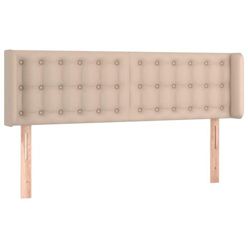 Sengegavl med LED-lys 147x16x78/88cm kunstlæder cappuccino