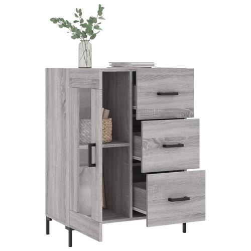 Skænk 69,5x34x90 cm konstrueret træ grå sonoma-eg