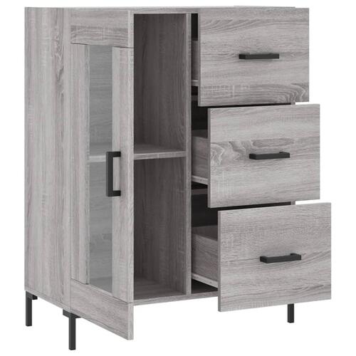 Skænk 69,5x34x90 cm konstrueret træ grå sonoma-eg