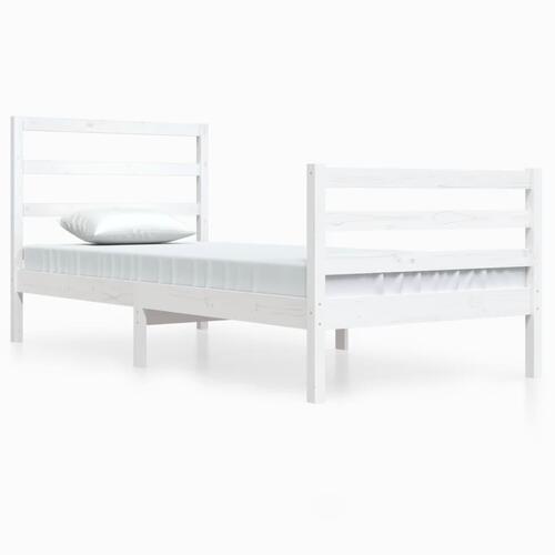 Sengeramme 90x200 cm massivt fyrretræ hvid