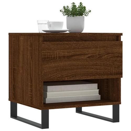 Sofaborde 2 stk. 50x46x50 cm konstrueret træ brun egetræsfarve