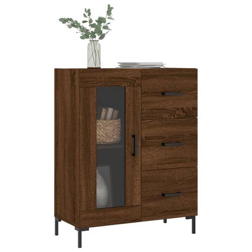 Skænk 69,5x34x90 cm konstrueret træ brun egetræsfarve