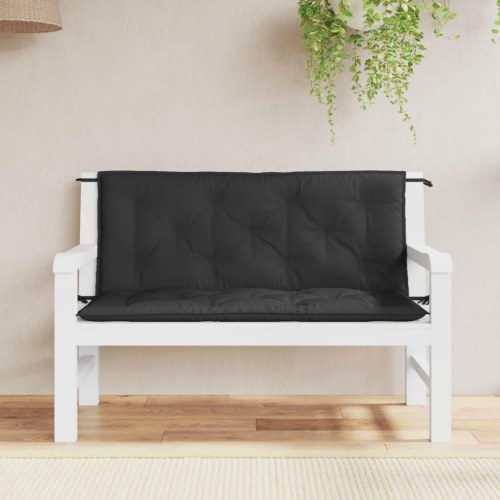 Hynder til havebænk 2 dele 120 x 50 x 7 cm - sort