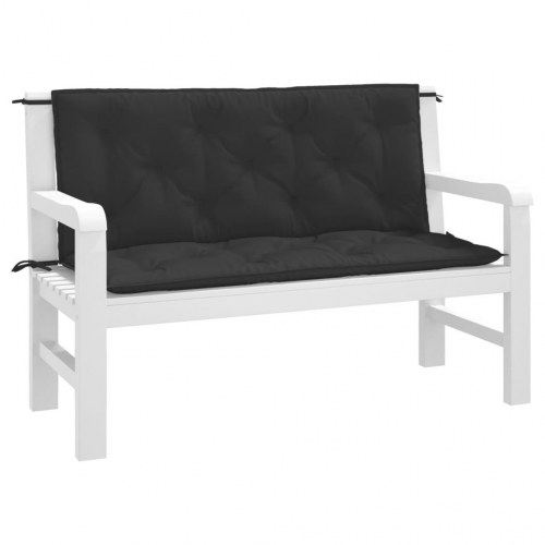 Hynder til havebænk 2 dele 120 x 50 x 7 cm - sort