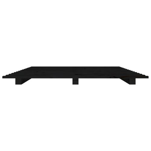 Sengeramme 120x200 cm massivt fyrretræ sort
