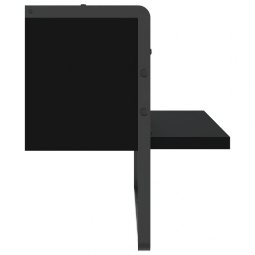 Væghylde med stang 40x25x30 cm sort