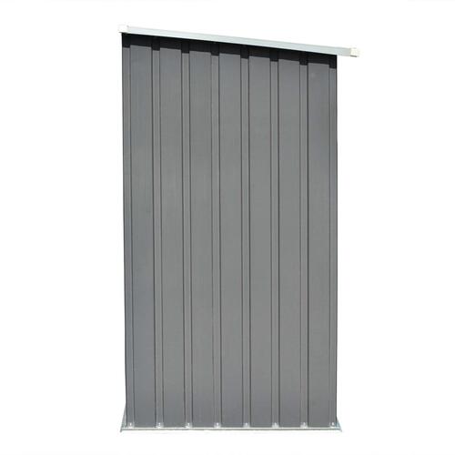 Brændeskur til haven galvaniseret stål 163 x 83 x 154 cm grå