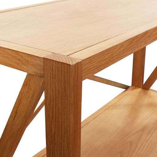 Reol med 6 hylder 40x30x205 massivt egetræ