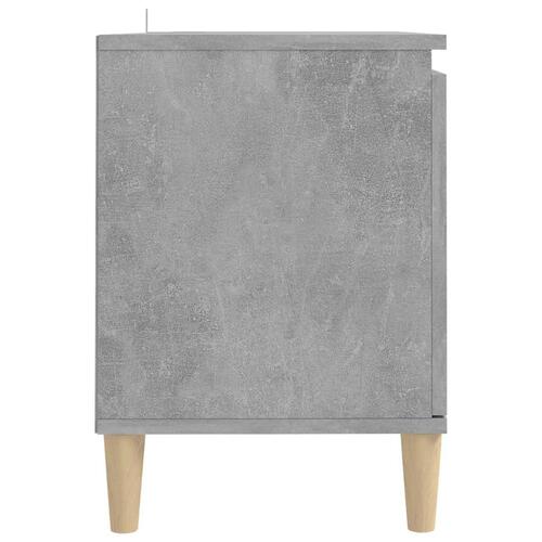 Tv-bord med massive træben 103,5x35x50 cm betongrå