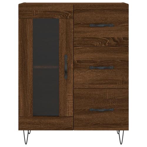 Skænk 69,5x34x90 cm konstrueret træ brun egetræsfarve