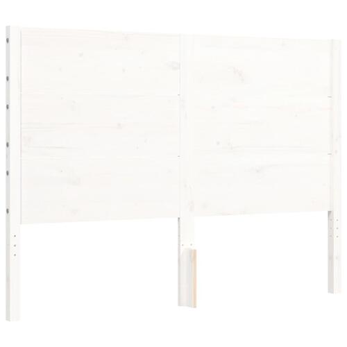 Sengeramme med sengegavl 140x190 cm massivt træ hvid