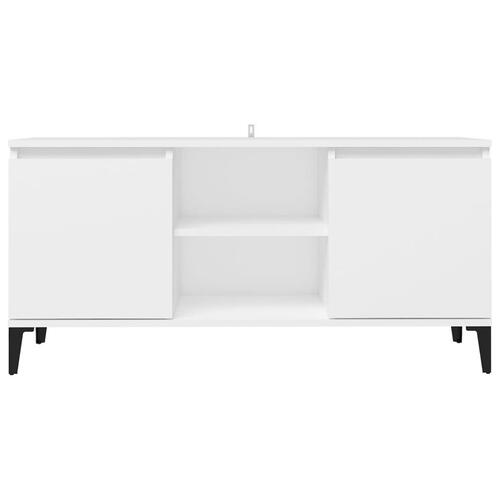 Tv-skab med metalben 103,5x35x50 cm hvid