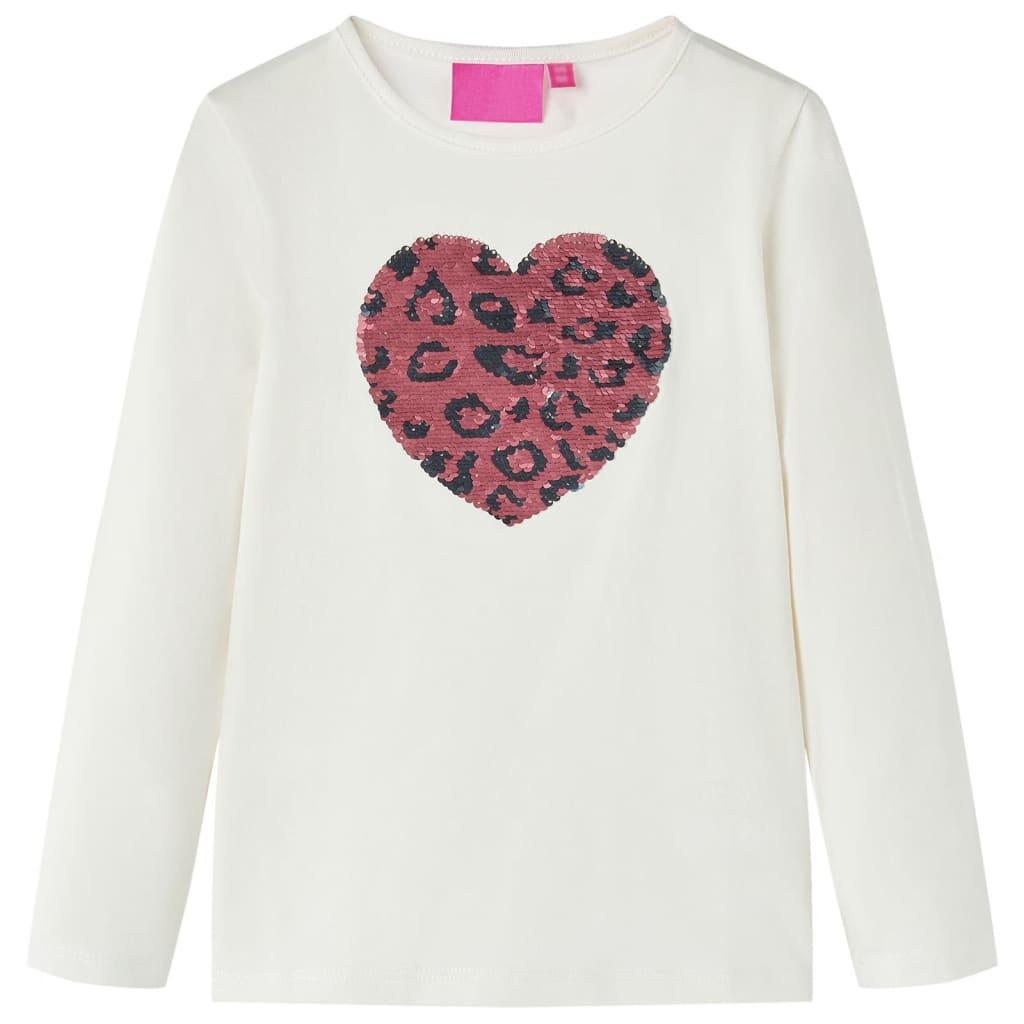 Langærmet T-shirt til børn str. 116 ecrufarvet billede
