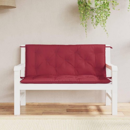 Havebænkhynder med sæde- og ryghynde 120 x 50 x 7 cm - vinrød