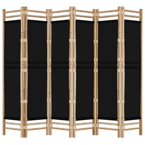 6-panels rumdeler 240 cm foldbar bambus og kanvas