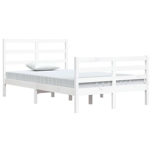 Sengeramme 120x200 cm massivt fyrretræ hvid