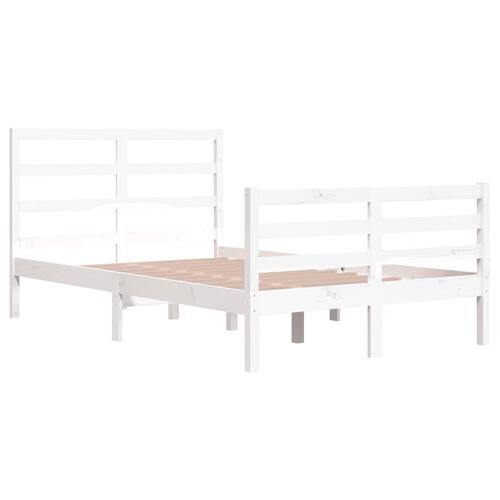 Sengeramme 120x200 cm massivt fyrretræ hvid