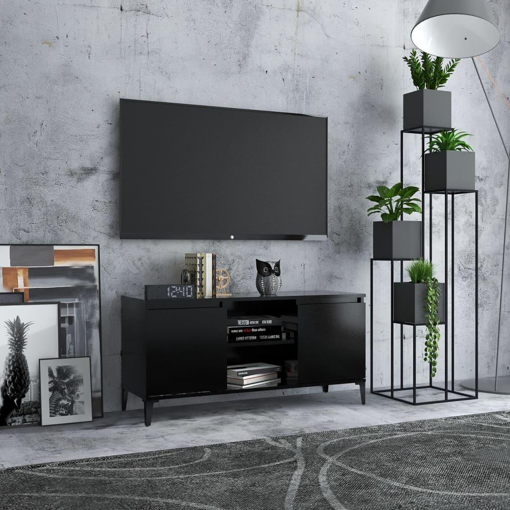 Tv-skab med metalben 103,5x35x50 cm sort
