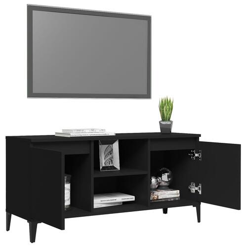 Tv-skab med metalben 103,5x35x50 cm sort