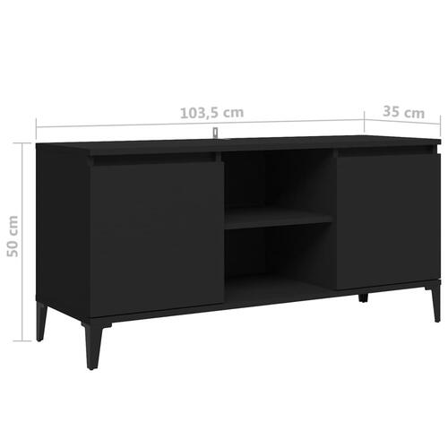 Tv-skab med metalben 103,5x35x50 cm sort