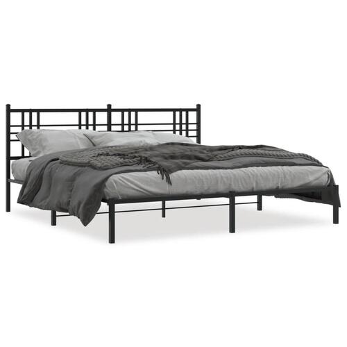 Sengeramme med sengegavl 183x213 cm metal sort