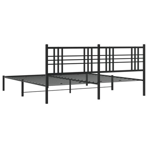 Sengeramme med sengegavl 183x213 cm metal sort