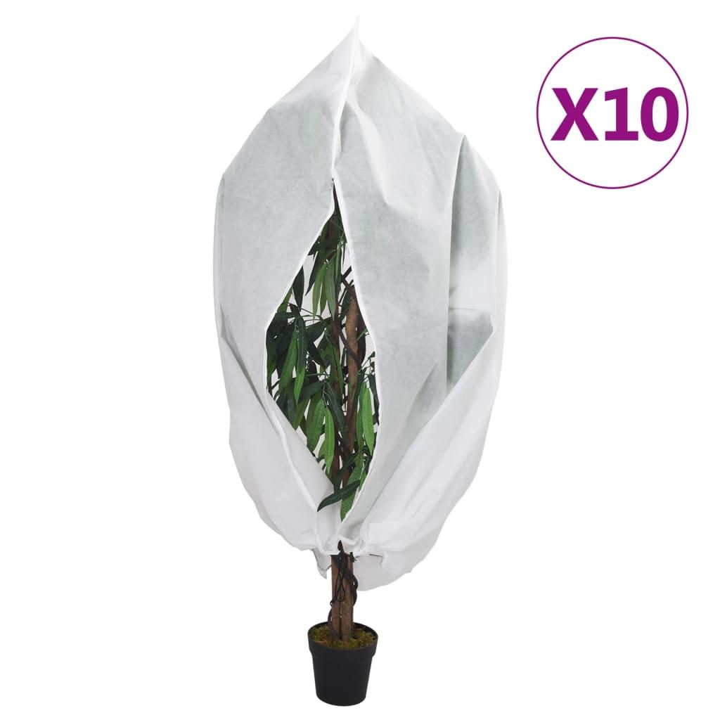 Plantebeskyttelse med lynlås 10 stk. 70 g/m² 1x1,55 m