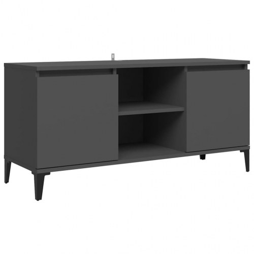 Tv-skab med metalben 103,5x35x50 cm grå