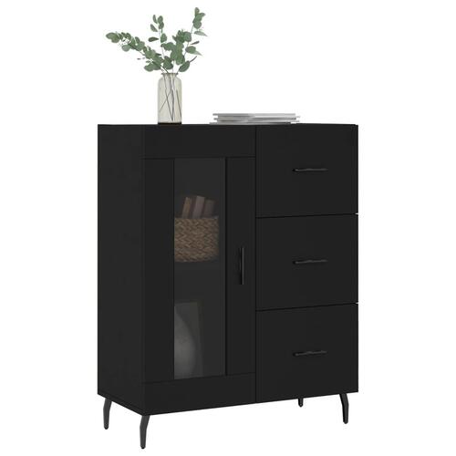 Skænk 69,5x34x90 cm konstrueret træ sort