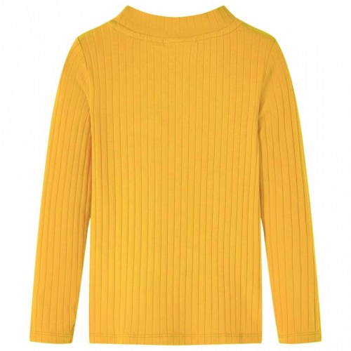 Langærmet T-shirt til børn str. 92 - okkergul
