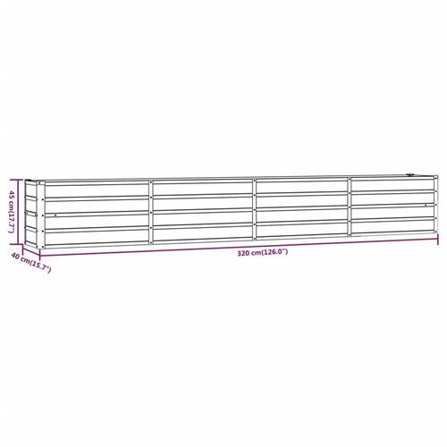 Højbed 320x40x45 cm cortenstål rustfarvet