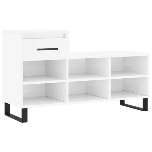 Skoreol 102x36x60 cm konstrueret træ hvid højglans