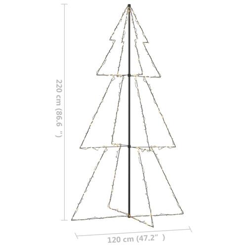 Lysende juletræ 120x220 cm 300 LED'er indendørs/udendørs