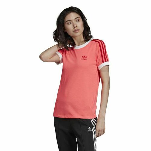 Kortærmet T-shirt til Kvinder Adidas 3 Stripes Laksefarvet 36