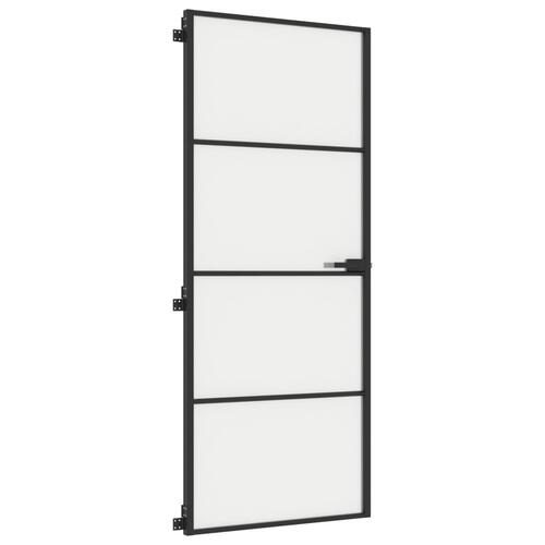 Dør 83x201,5 cm hærdet glas og aluminium sort